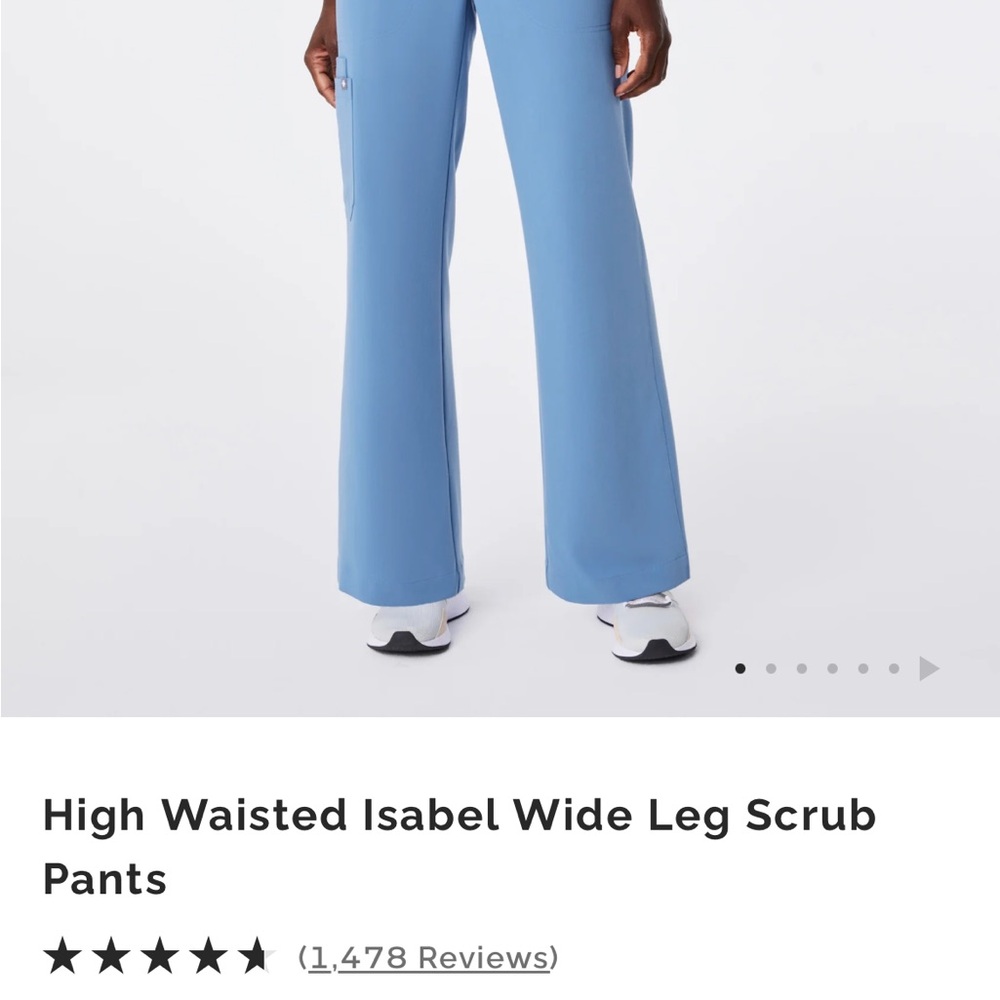 Figs High Waisted Blue Scrub Pants